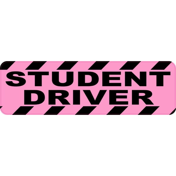 10in x 3in Pink Student Driver Bumper Magnet