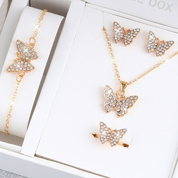 Sparkling Butterfly 4-Piece Jewelry Set - Complete Collection​