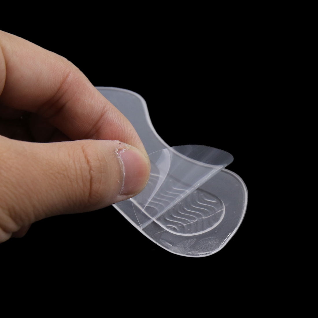 Unique Bargains 1 Pair Transparent Silicone Shoe Insole Inserts Pad Foot Heel Cushion