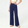 thumbnail image 2 of nerohusy Kids Wide Leg Pants Girls Elastic High Waisted Sports Pants Casual Solid Full Length Leg Pants with Pockets 7-8 Years, 2 of 8