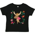 thumbnail image 3 of Inktastic Woodland Moose Spring Flowers Girls Toddler T-Shirt, 3 of 5