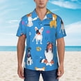 thumbnail image 2 of Sikiie Cute Dogs Print Men's Hawaiian Shirt, Summer Beach Button Pocket Short Sleeve T-Shirt,XX-Large, 2 of 7
