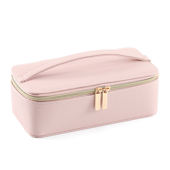 Duryarhall Jewelry Box Organizer with 12 Zippered Pouches, PU Leather Portable Travel Jewelry Case for Earrings Rings Necklaces Bracelets