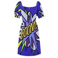 thumbnail image 5 of BOOM Comic Book Purple Pop Art Modern Fun Retro Cool Sleeveless Dress evening dress birthday dresses for women, 5 of 6