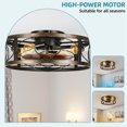 thumbnail image 3 of ModFusion 20" Rustic Caged Ceiling Fan with Lights, 8 Blades, Remote Control, 6-Speed Quiet Reversible Motor, Brown Black, 3 of 7