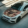 thumbnail image 4 of KUIFORTI USA Flag Car Hood Cover Protector Hunting Camo Hood Covers for Cars, Sedan, Patriotic Decor Pug Dog Car Bonnet Banner Easy Installation, 4 of 6