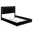 thumbnail image 5 of JERFIT Modern King Size Bed with LED Headboard, Black Upholstered Platform Bed Frame with Chrome Legs for Bedroom, 5 of 6