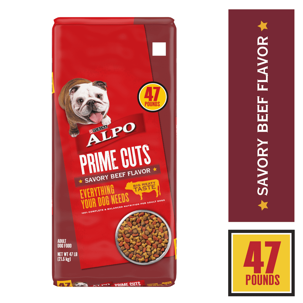 Purina ALPO Dry Dog Food, Prime Cuts Savory Beef Flavor, 47 lb. Bag