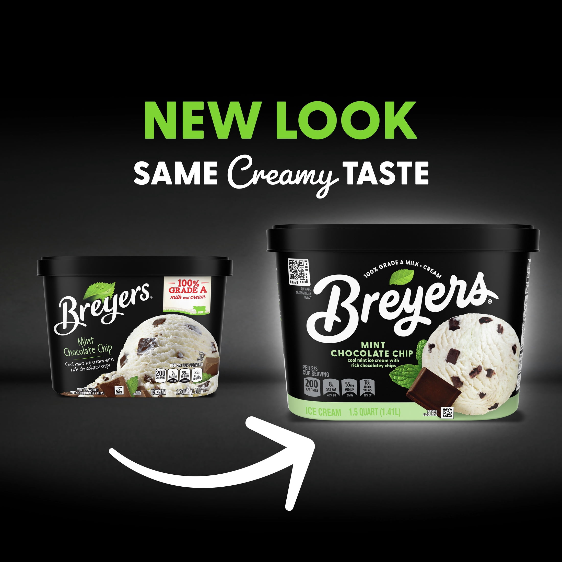 Breyers Mint Chocolate Chip Ice Cream Gluten-Free Kosher Dairy Milk, 1.5 Quart