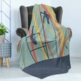 thumbnail image 4 of Gymnastics Soft Flannel Fleece Throw Blanket, Silhouettes Performing on Uneven Bars Olympic Colorful Stripes at Background, Cozy Plush for Indoor and Outdoor Use, 70" x 90", Multicolor, by Ambesonne, 4 of 5