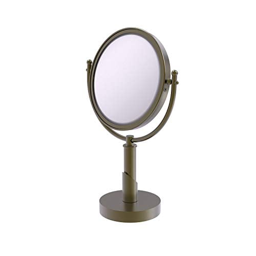 Allied Brass SH-4/5X-ABR 8-Inch Table Mirror with 5X Magnification, Antique Brass