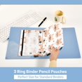 thumbnail image 5 of Cute Cat Face and Heart 2 Pack Pencil Pouch for 3 Ring Binder Smooth Zipper Folders with Pockets Clear Window Pencil Case, 5 of 6