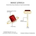thumbnail image 5 of Rosec Jewels Certified Lab Grown Ruby Engagement Ring with Diamond Halo - Emerald Cut Ruby Ring - AAAA Quality Certified, 10K Yellow Gold, US 9.00, 5 of 8