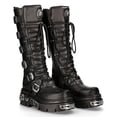 thumbnail image 2 of New Rock 272-S1 Black Leather Gothic Knee High Boots 45, 2 of 8