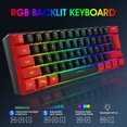 thumbnail image 4 of TEMOGU-60% Wired Gaming Keyboard, Ultra-Compact RGB Backlit Small Gaming Keyboard for PC Computer Gamer (Red and Black), 4 of 4
