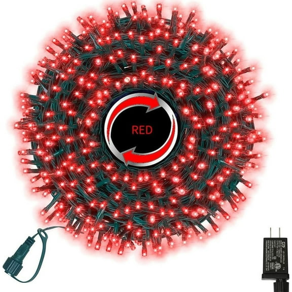 33ft Christmas Decorative Mini Lights, 100 LED Green Wire Fairy Starry String Lights Plug in, 11 Lighting Modes, for Indoor Outdoor Xmas Tree Wedding Party Decoration (Red)