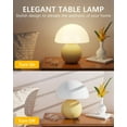 thumbnail image 3 of Mushroom Table Lamp with 3 Color Temperatures  8.7" Mid Century Modern & Victorian Gothic Style Glass Desk Lamp for Bedroom Living Room Dorm, Unique Ceramic Nightstand Accent Lighting, 3 of 5