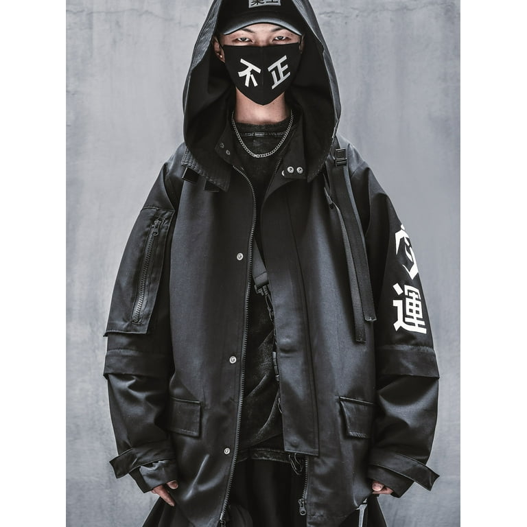 Niepce Inc Japanese Streetwear Zip Up Hooded Black Men's Niepce Inc Japanese Streetwear Zip Up Hooded Black Men's
