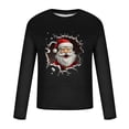 thumbnail image 5 of UVEASISHA Offre à Durée Limitée Noël T-Shirts Grande Taille pour Hommes T-Shirts Graphiques Nouveauté Xmas Impression 3D Manches Longues Col Rond Hauts Chandail Hommes Drôle Noël Tee T-Shirts Noir m, 5 of 5