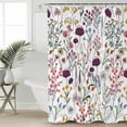 thumbnail image 2 of Small Stall Shower Curtain 36x72 Inch Narrow Half Size Purple Spring Floral Bath Curtains Bathroom Decor Vintage Botanical Colorful Elegant Waterproof Fabric Shower Curtain Set with Hooks 36 Inch, 2 of 6