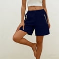 thumbnail image 4 of Hurxie Women's Hiking Cargo Shorts Quick Dry Lightweight Athletic Outdoor Shorts for Workout with Zipper Pockets Navy,M, 4 of 7