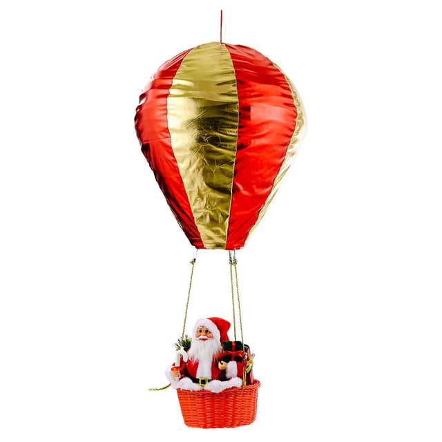 Matsuzay Navidad Interior Papá Noel Globo de aire caliente Ventana Colgante Techo Adorno colgante Centro comercial Suministros para fiestas Kits de decoración para fiestas