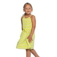 thumbnail image 3 of Kidsy Toddler Baby Girls Striped Peruvian Cotton Dress – Strappy, Long Skirt, Lime Stripe, 4, 3 of 4