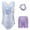 Purple, variant on Weebloom Gymnastics Leotards For Girls 3 Piece Outfit Long Sleeve Ballet Tutu With Dance Shorts Headband Kids Athletic Dancewear Performance Leotard Girls Outfits Blue 7-8 Years