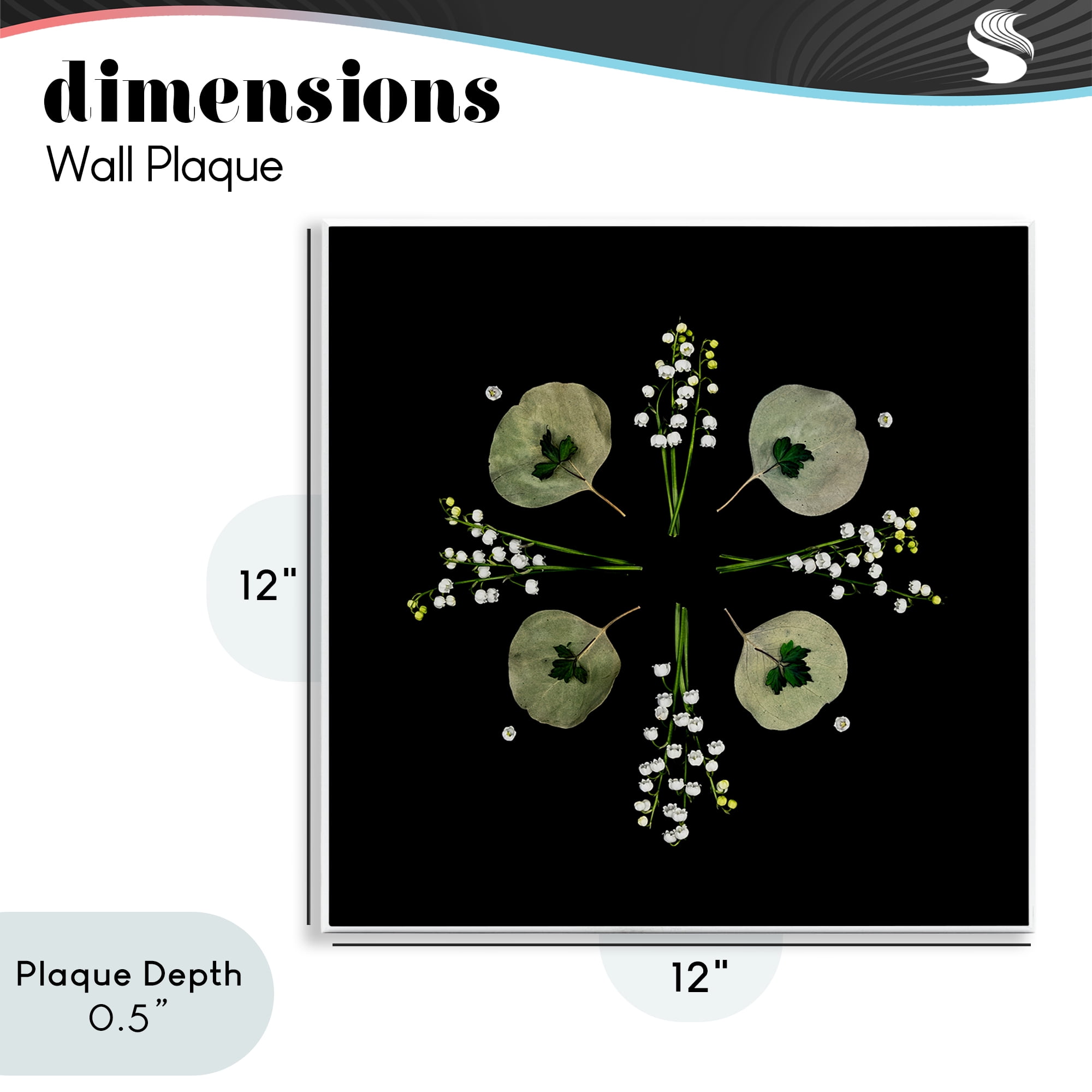 Stupell Industries Leaves & Wildflowers on Black Wall Plaque Art, design by Beth Adoette