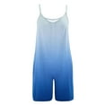 thumbnail image 6 of Summer Saving Wycnly Jumpsuits for Women Dressy Fashion Loose Swing Spaghetti Strap Mini Jumpsuits Overalls with Pocket Summer V-Neck Sleeveless Gradient Print Short Trendy Rompers Blue xxl, 6 of 7