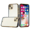 thumbnail image 4 of For Apple iPhone 14 (6.1") Golden Chrome Frame Transparent Hybrid with Lens Protector Shockproof Bumper Hard PC Back Phone Case Cover by Xpression - Gold Blue, 4 of 6