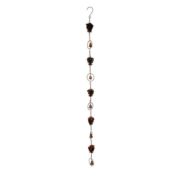 Copper plated Pinecone Shaped Metal Rain Chain for Decorating Outdoor Space and Collecting Rainwater