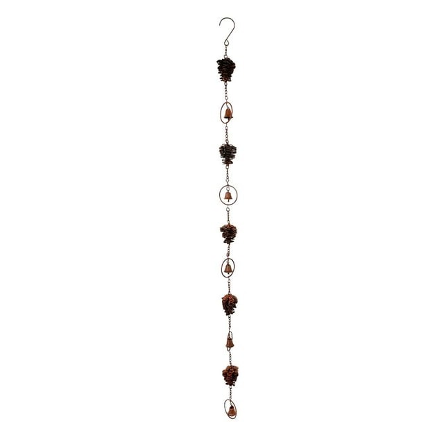 Pinecone Shaped Rain Chain Gutter Downspout Outdoor Metal Water Catcher Decorative Garden Ornament