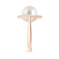 thumbnail image 3 of ANGARA South Sea Cultured Pearl Cushion Halo Engagement Ring in 14K Rose Gold for Women | June Birthstone, Birthday, Anniversary, Jewelry Gift for Women | Pearl Ring, 3 of 8