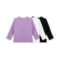 thumbnail image 6 of Grblisyd 3 Pack Girls Long Sleeve Shirts Fall Trendy Girls Tops Size 10-12 Shirt Cute Kids Crew Neck Tshirts Plain Teen Girls Clothes ,Light Purple-White-Black 9-10Y, 6 of 6