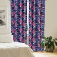 thumbnail image 2 of Ambesonne Floral Curtains, Tropicana Orchids Hawaii, Pair of 28"x95", Violet Magenta Indigo, 2 of 5