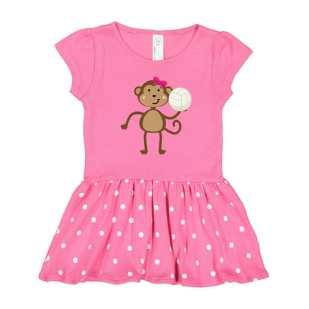 

Inktastic Cute Volleyball Girl Monkey Gift Toddler Girl Dress
