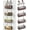 Brown, variant on Over The Door Organizer - Hanging Door Organizer with 4 Metal Large Capacity Baskets and Adjustable Coat Hook for Bathroom Bedroom Kitchen Pantry Closet Cabinet