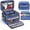 Blue, variant on LAVFOX Adjustable Paint Storage Bag, Portable Art Supplies Organizer Tote with 12 Brush Slots for Multi-Size Acrylic Bottles and Craft Accessories, Sage Green