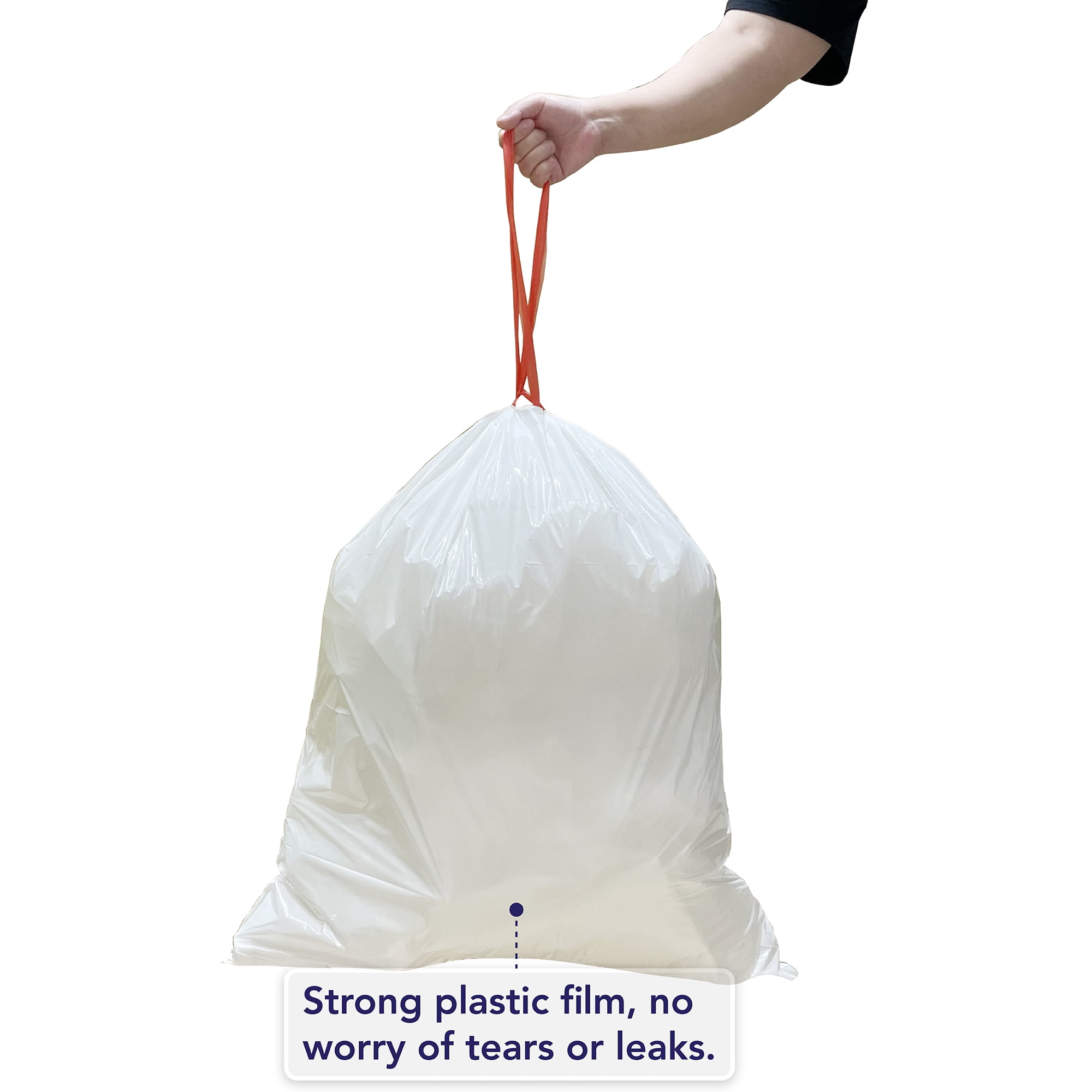 HygiCare 13 Gallon Tall Kitchen Drawstring Trash Bags, 200 Count, Lavender Scent, Super Strong, Leakproof