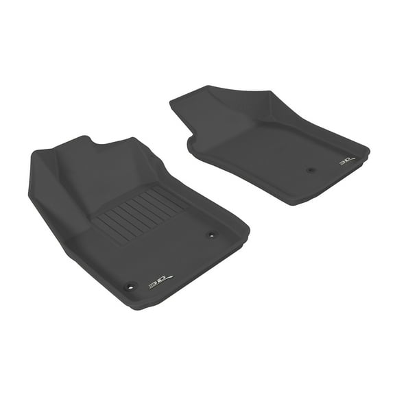 3D MAXpider Custom Fit Kagu Floor Mat (Black) Compatible with Fiat 500/500E/Abarth 2012-2019 - Front Row
