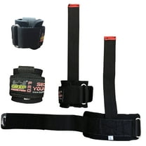 Best Heavy Duty Lifting Straps Neoprene Padded 1 Pair Wrist Wraps & Rubbery Grip Support Straps with Cotton Coated Rubber on One Side