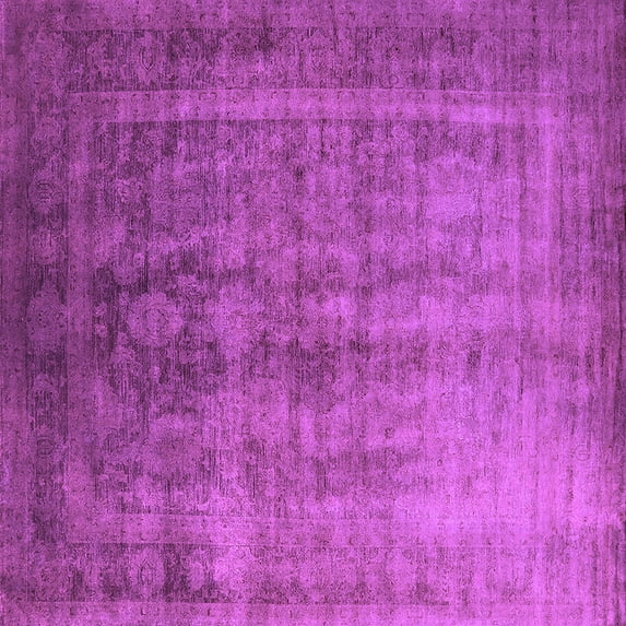 Ahgly Company Indoor Square Oriental Purple Industrial Area Rugs, 7' Square