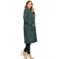 thumbnail image 3 of Pastel by Vivienne Women's Duster Cardigan Plus Size Hunter-Green XXX-Large, 3 of 4