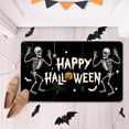 thumbnail image 2 of Happy Halloween Skeleton Decorative Front Door Mat, Spider Web Bat Doormat Indoor Outdoor Non-Slip Floor Entryway Rug, Funny Holiday Party Black Home Kitchen Decoration 17x29 Inch, 2 of 6