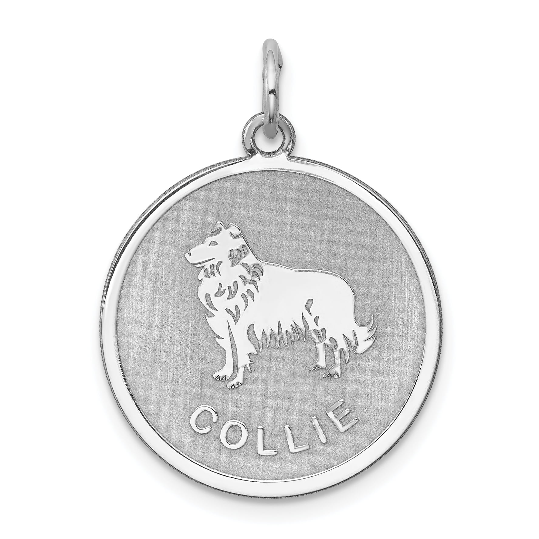 Sterling Silver Greyhound Disc Charm Pendant 