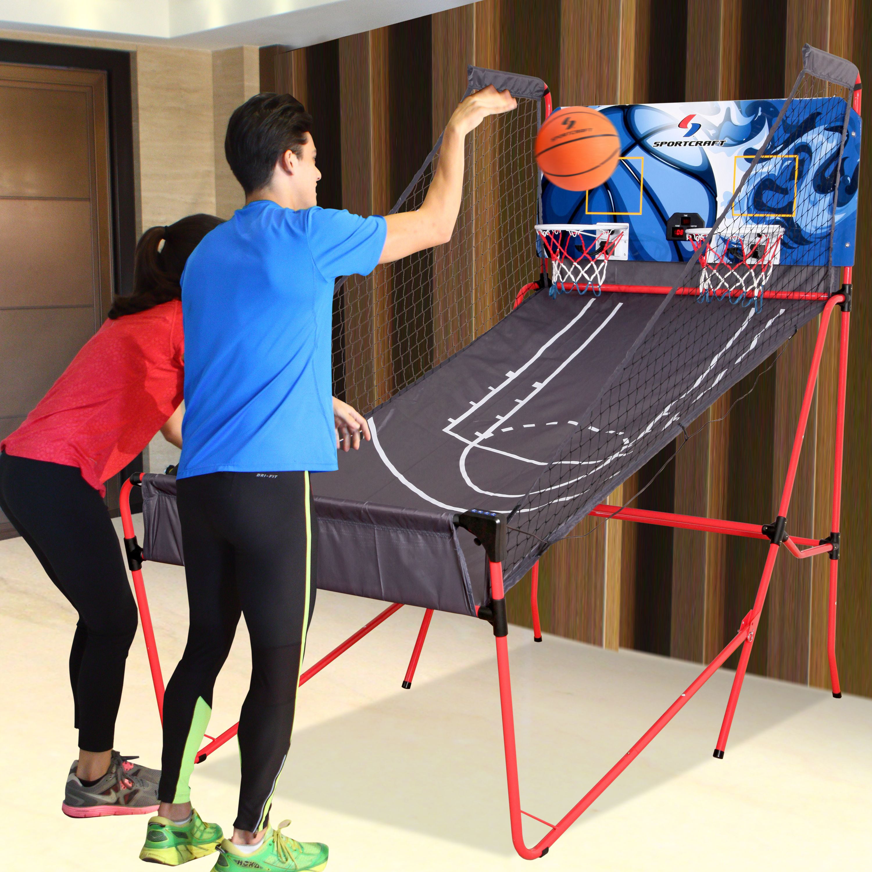 Sportcraft 10 Mins Setup/No Tools Required 2-Player Basketball Arcade Game  w/ 8 Game Options 