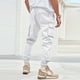 thumbnail image 5 of Pantalones largos para hombre, informales, a la moda, transpirables, con cintura elástica y múltiples bolsillos, pantalones cargo con cierre de velcro, pantalones de rayón para hombre., 5 of 9