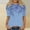 Blue, variant on Sakmal Plus Size Tops for Women Blue Elbow-Length Graphic Crew Neck T-Shirts Womens Shirts for Summer