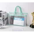 thumbnail image 3 of Mesh Document Bag with Handle, Double-Layer Zipper Design is Convenient to Carry Documents to and from The Office and Home, Can Hold A4 Documents, Mobile Phones, Wallets and Other Items，Green, 3 of 3